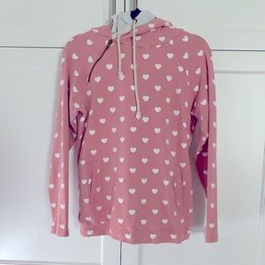 Pink w/ white heart Sweatshirt-Mindy Mae’s Market